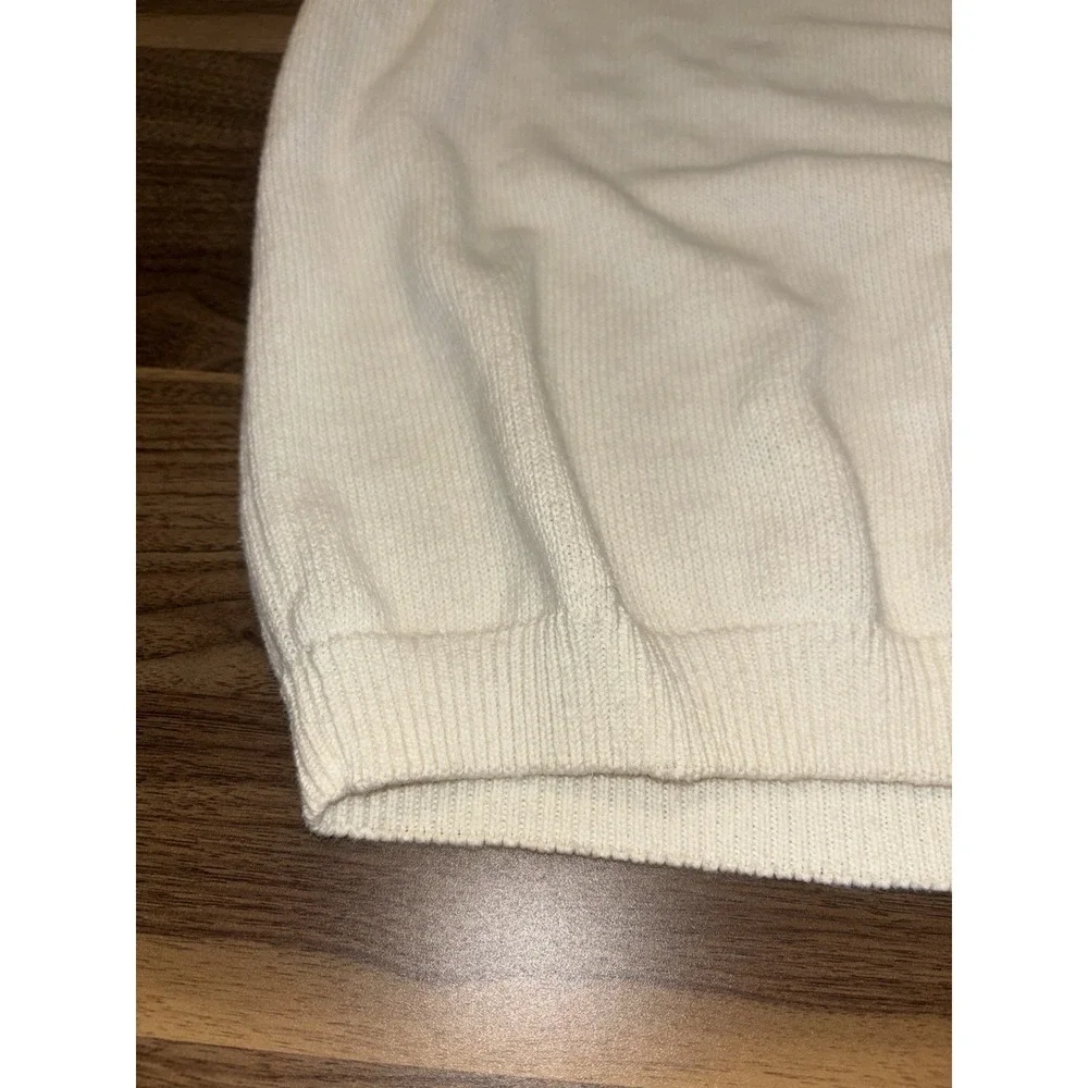 Casual Corner Cream Sweater Vest 80s 90s Cotton Ramie Women's